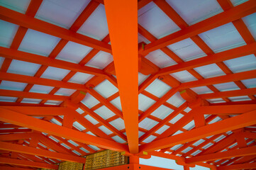 広島 厳島神社の天井の美しいデザイン