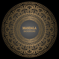 Luxury ornamental mandala design in golden color arabesque pattern background