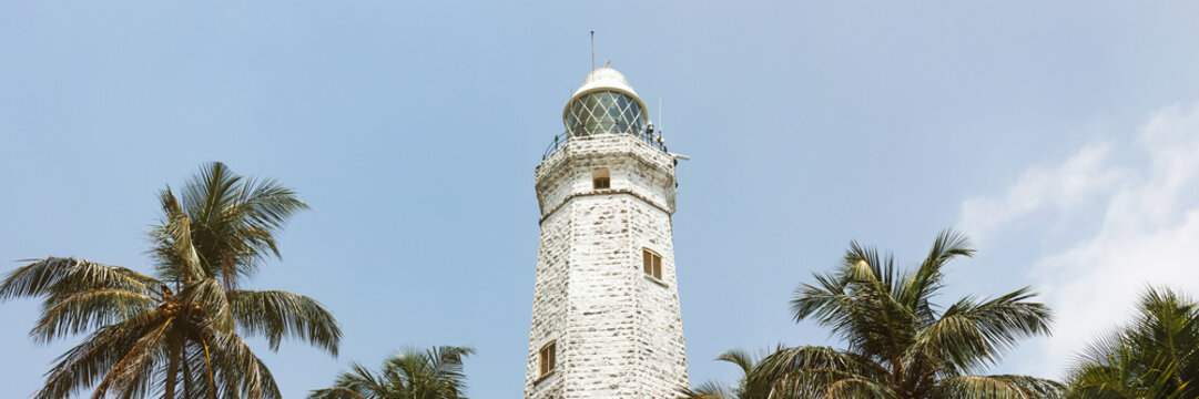 Banner photo of Dondra lighthouse - the highest lighthouse on the island, Sri Lanka, near the city of Matara. High quality photo