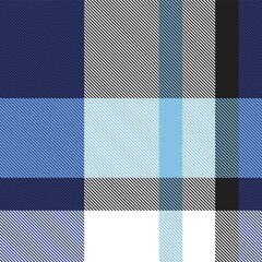Blue Asymmetric Plaid textured Seamless Pattern