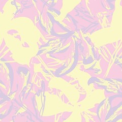 Fototapeta premium Floral Brush strokes Seamless Pattern Design