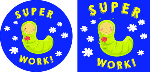 Reward children stickers collection with cure animals. Teachers award badges with funny animals. Labels for a chore chart. Vector illustration.