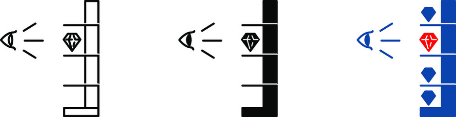 Middle shelf and eye level icon ,  vector illustration - obrazy, fototapety, plakaty