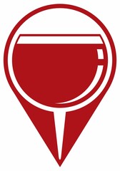 Wine glass map pin flat icon, pointer minimal vector symbol, marker sign.