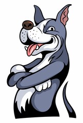 Cartoon style funny dog character. Isolated on white background