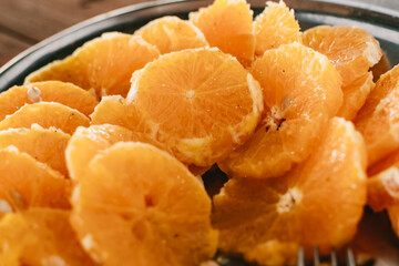 Oranges cut into slices and served as a buffet
