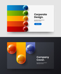 Isolated web banner vector design illustration composition. Minimalistic realistic balls horizontal cover template collection.