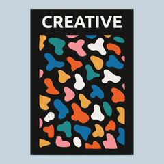 Creative abstract poster with multicolored spots.