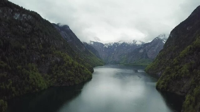 Konigsee in Germany seen from drone