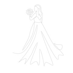 silhouette of a bride in dress