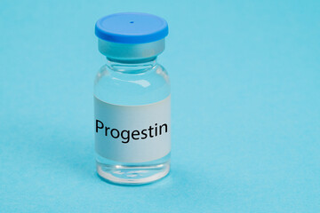 progestin hormone injection vial for female hormone therapy