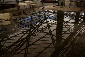 The roof steel structure of  under construction building