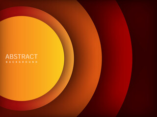 red gradient abstract background with realistic circle paper cut