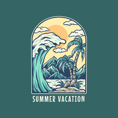 Beach Summer Vacation Illustration