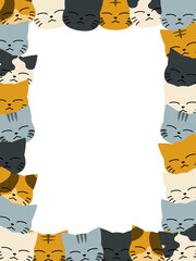 猫の顔のフレーム素材（縦向き）