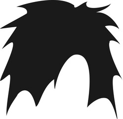 black long hair - Avatar face -  vector 