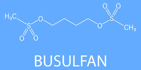 Skeletal formula of Busulfan cancer chemotherapy drug molecule.