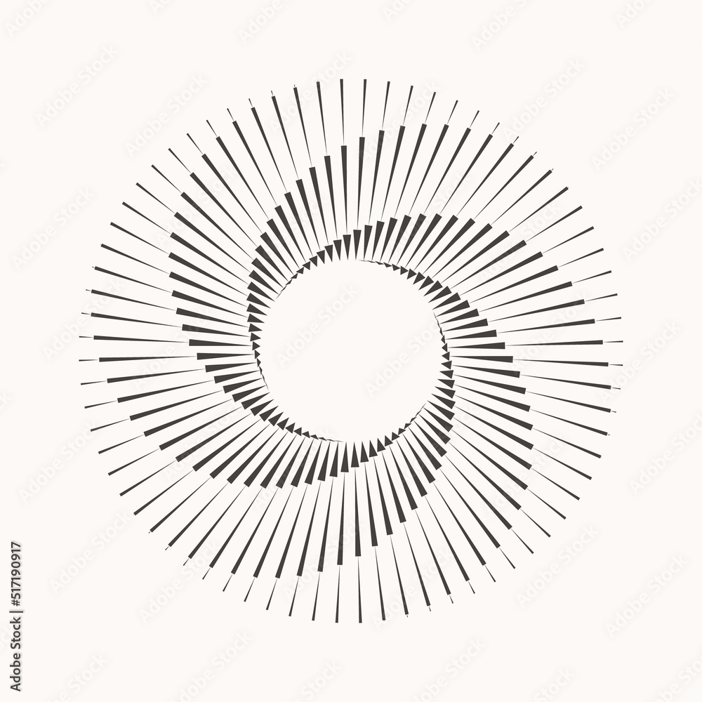Poster spiral with lines in circle as endless symbol. abstract geometric art line background, logo, icon or