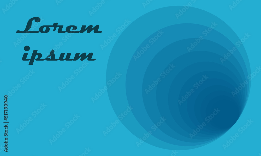 Aufkleber abstract blue landing page with circles. artistic poster with a dark hole at the bottom.