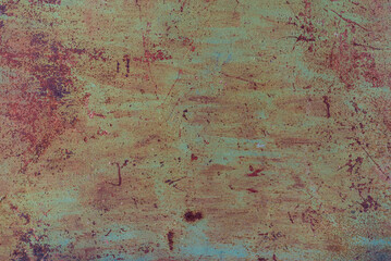 Rusted metal background old  dirty rusty Brown Scratch and rust Aged Painted in blue, Erosion...