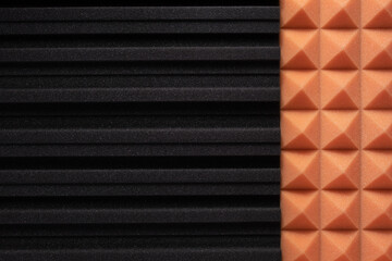 Acoustic foam wall background texture. Sound isolation material for soundproof in studio