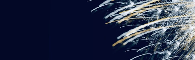  background with fireworks and copy space - New Year, Christmas panorama	
