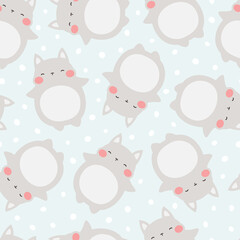 cute cat seamless pattern, vector illustration