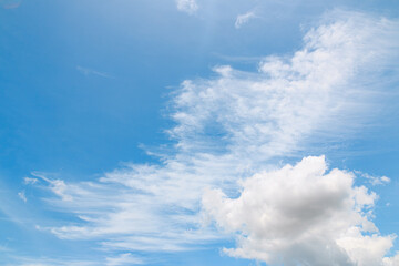 Blue sky background and white clouds ,in a clear day