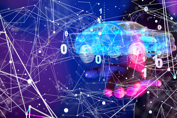 digital car technology smart in virtuel room