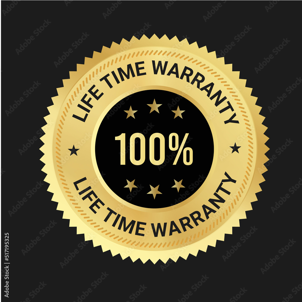 Wall mural life time warranty logo design. lifetime warranty vector badge icons