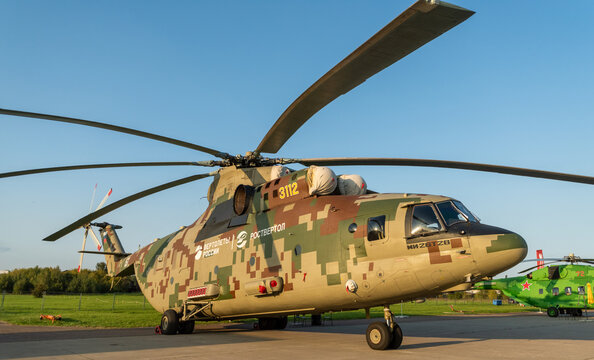 August 30, 2019, Moscow region, Russia. Russian heavy multipurpose transport helicopter Mil Mi-26.