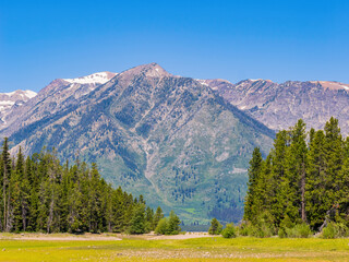 Fototapeta na wymiar Sunny view of the Grand Teton National Park