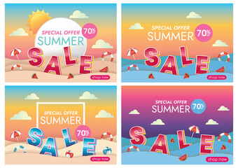 summer sale banner design for website banner background