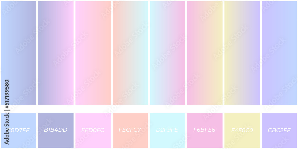 Wall mural stylish pastel gradient set color pick pastel pallete set