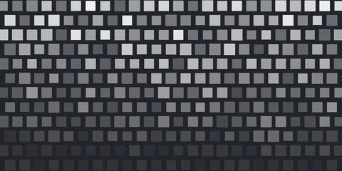 Tiles of Dark Squares Colored in Various Shades of Grey - Geometric Mosaic Pattern, Abstract Vector Background Design Template