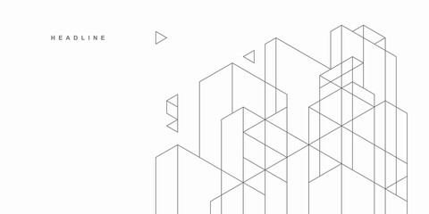 Abstract architectural construction. Geometric technological background.