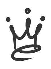Doodle king queen crown. Hand drawn logo black set. Vector kingdom sketch concept. © elena_garder
