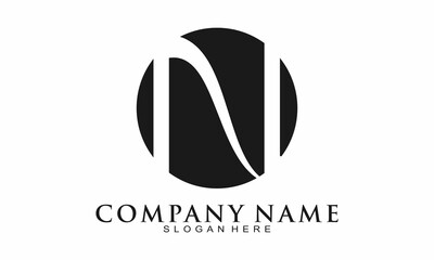 Simple N alphabet symbol icon logo