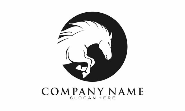 White horse symbol icon logo
