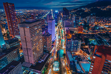 Fototapeta na wymiar Paisaje urbano de la ciudad de Bogotá, capital del pais Latinoamericano: Colombia.
