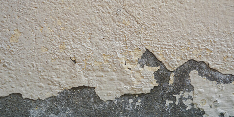 Old wall with cement surface crack. Wall color paint surface  crack. Old cement wall abstract background.