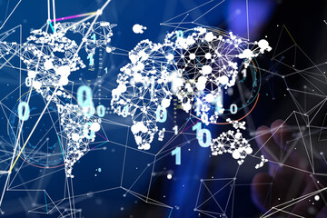 World map point, line, composition, representing the global,