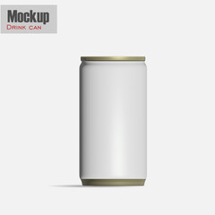 White soda can isolated from the background. 3d rendering.Empty white aluminum can with beverage on white background with clipping path, Mockup for design.