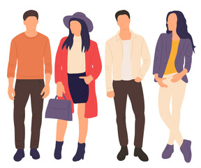 people in flat style, isolated, vector