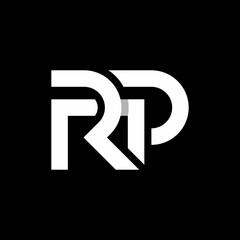 Outstanding professional elegant trendy awesome artistic black and white color PR RP initial based Alphabet icon logo.