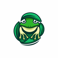 frog leaf tropical modern logo design. nature, symbol logo design template