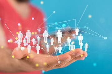 Global network. Blockchain. 3D illustration. Neural networks and artificial intelligence. Abstract