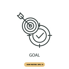 goal icons  symbol vector elements for infographic web