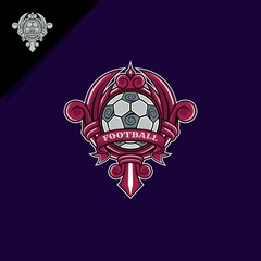 illustration of football and ornaments. for logo emblems or icons