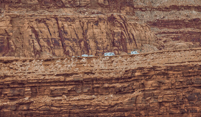Camping in the wilderness at Hite Marina Campground in Utah. 